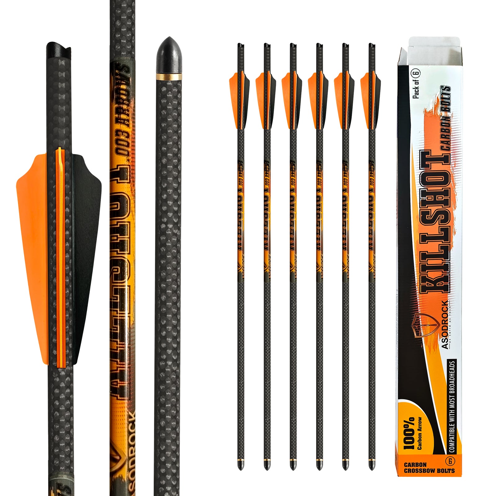 Crossbow Bolts 3K Weave 20 Inch 400 Grain Carbon Crossbow Arrows-0.003"