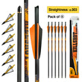 Crossbow Bolts 20 Inch 400 Grain Carbon Crossbow Arrows-0.003“ with 6 pcs broadhead